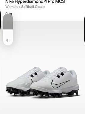 Nike Hyperdiamond 4 Pro MCS White/Black Women's Softball Cleats